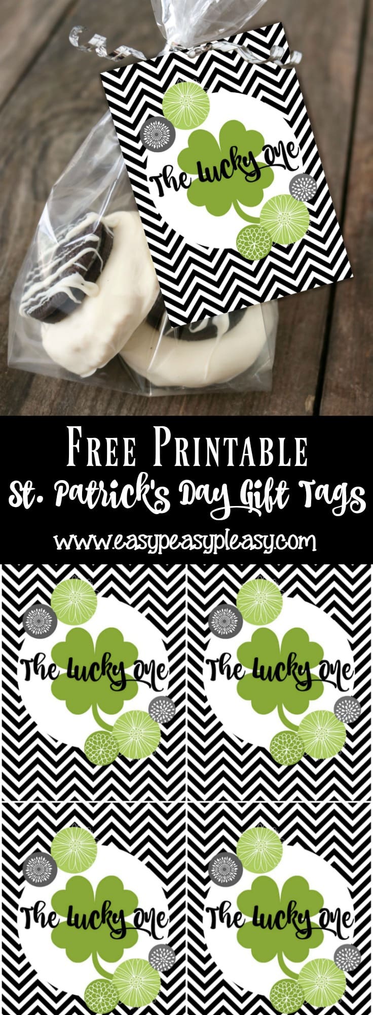 Free Printable St Patricks Day Gift Tags perfect for homemade treats and store bought sweets.