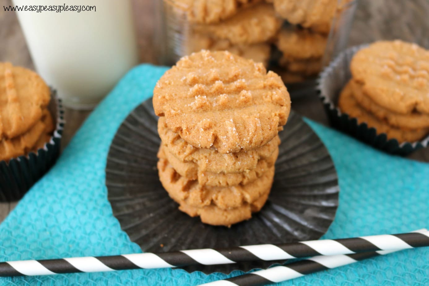 Easy 3 Ingredient Peanut Butter Cookies Easy Peasy Pleasy