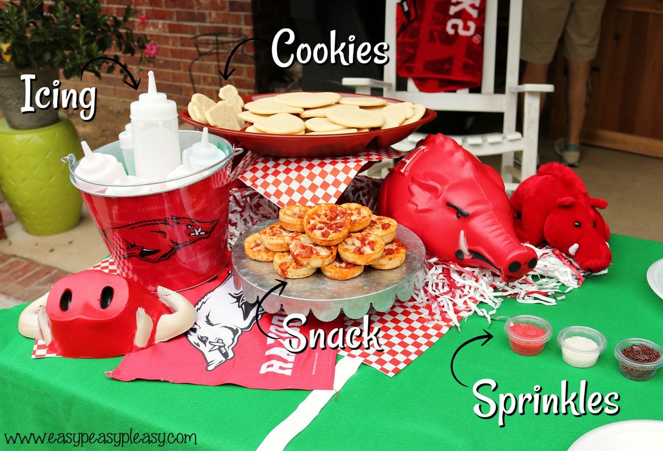 Cookie decorating station and snack for kids so you can watch the big game.