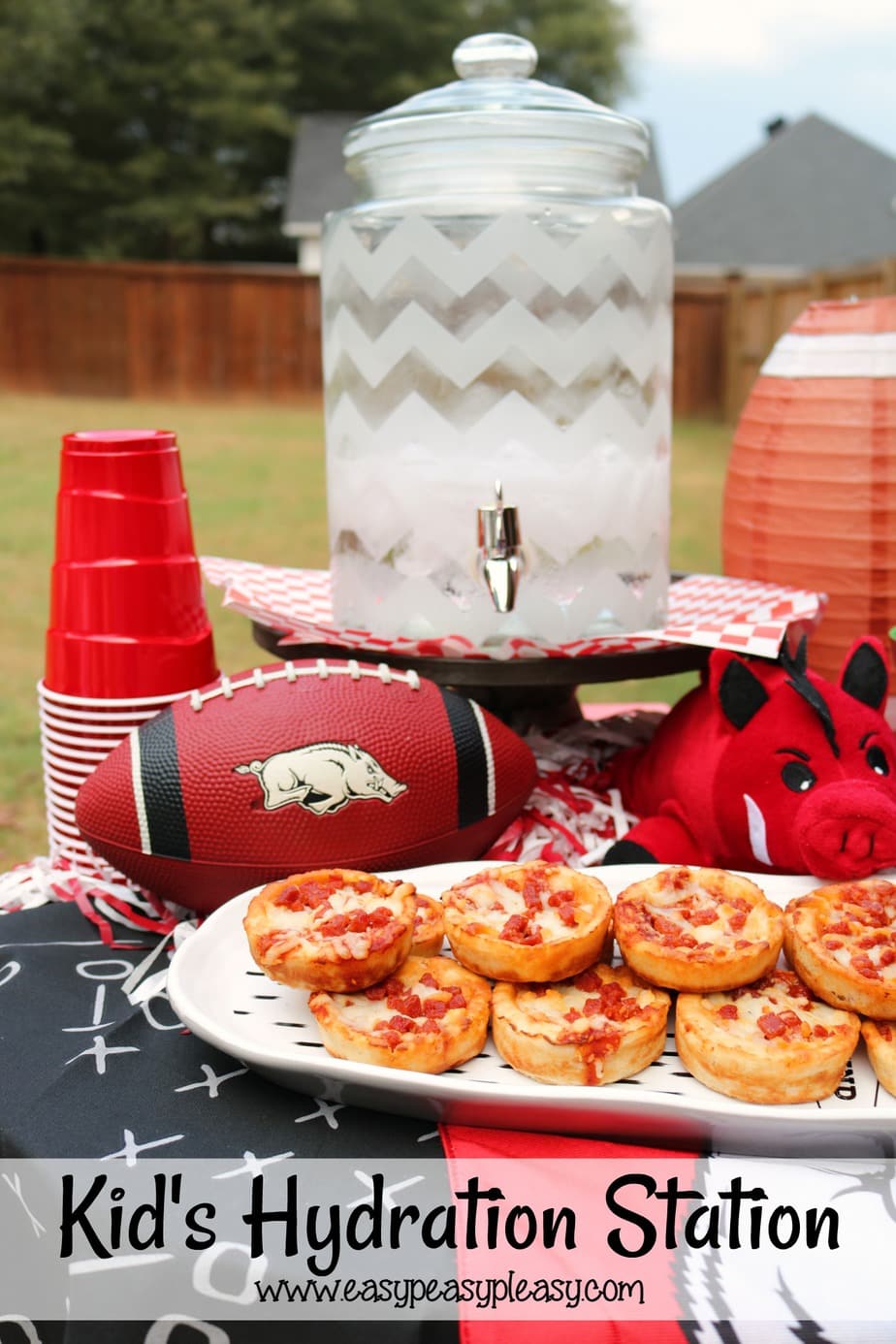 Set up a kid's Hydration Station on Game Day!