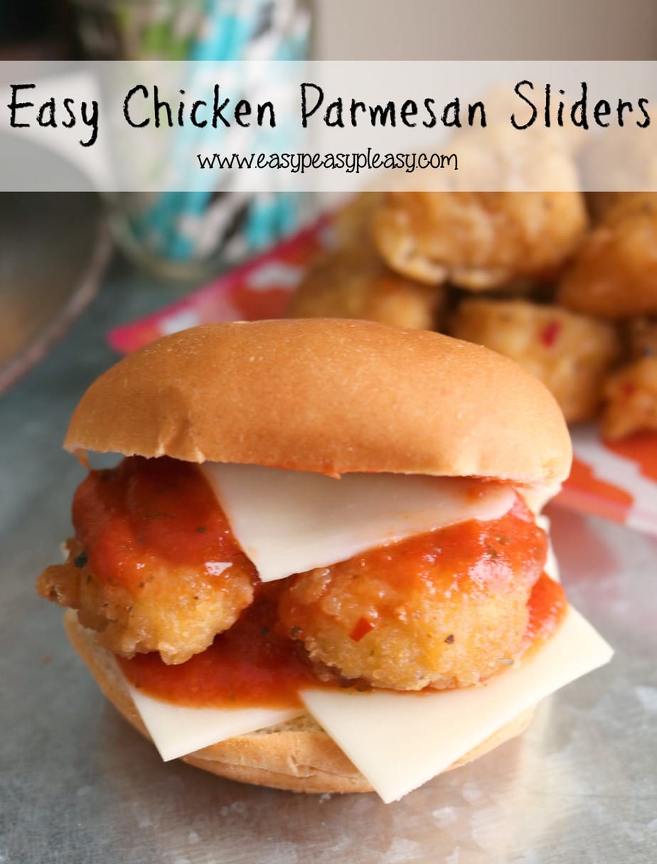 Easy Chicken Parmesan Slider using only 4 ingredients.