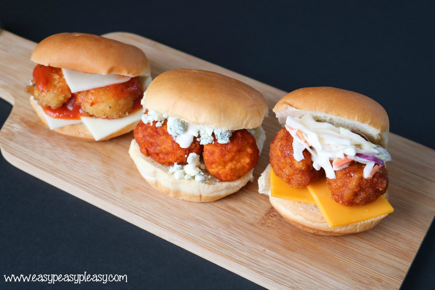 Easy Chicken Sliders made 3 ways.