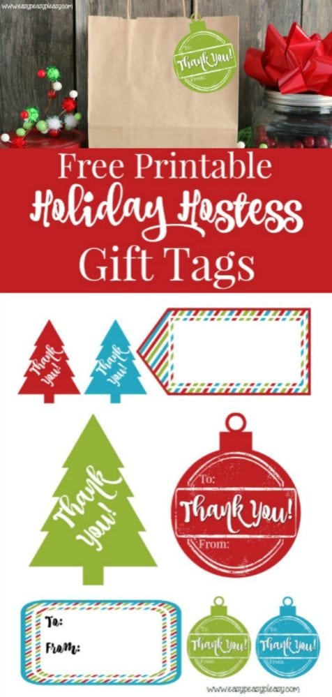 Free Printable Holiday Hostess Gift Tags - Easy Peasy Pleasy