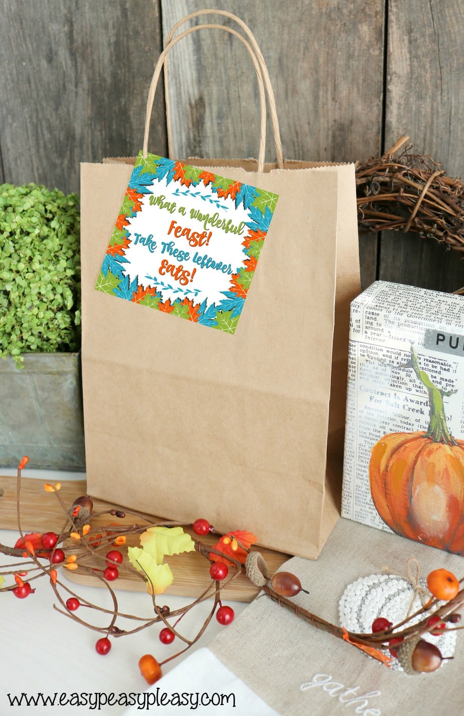 Free Printable Thanksgiving Leftovers Gift Tags at easypeasypleasy.com