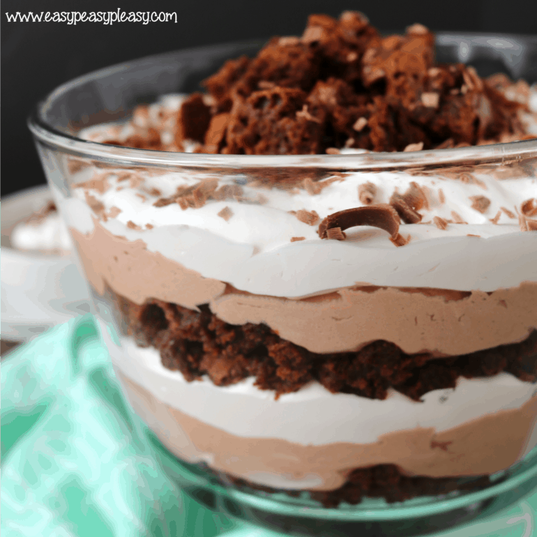 Deliciously Easy Chocolate Brownie Trifle - Easy Peasy Pleasy