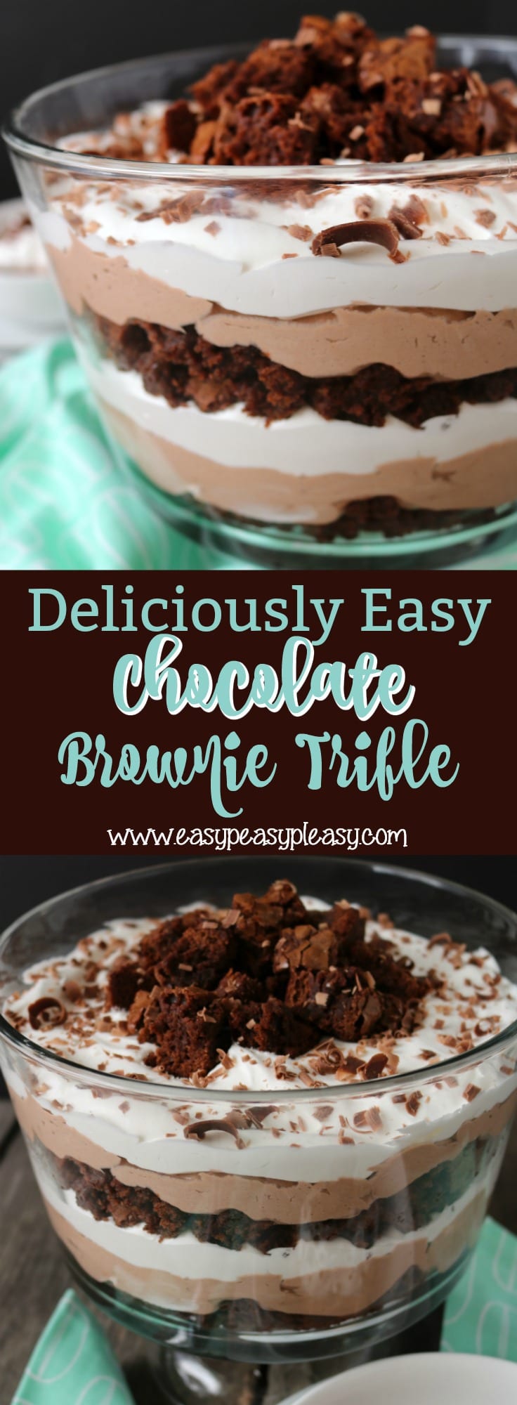 Deliciously Easy Chocolate Brownie Trifle - Easy Peasy Pleasy