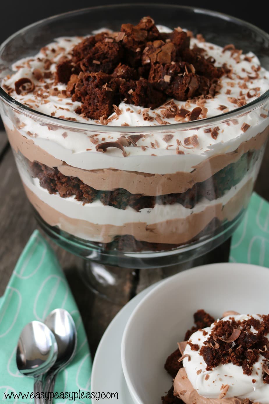 Deliciously easy Chocolate Brownie Trifle.