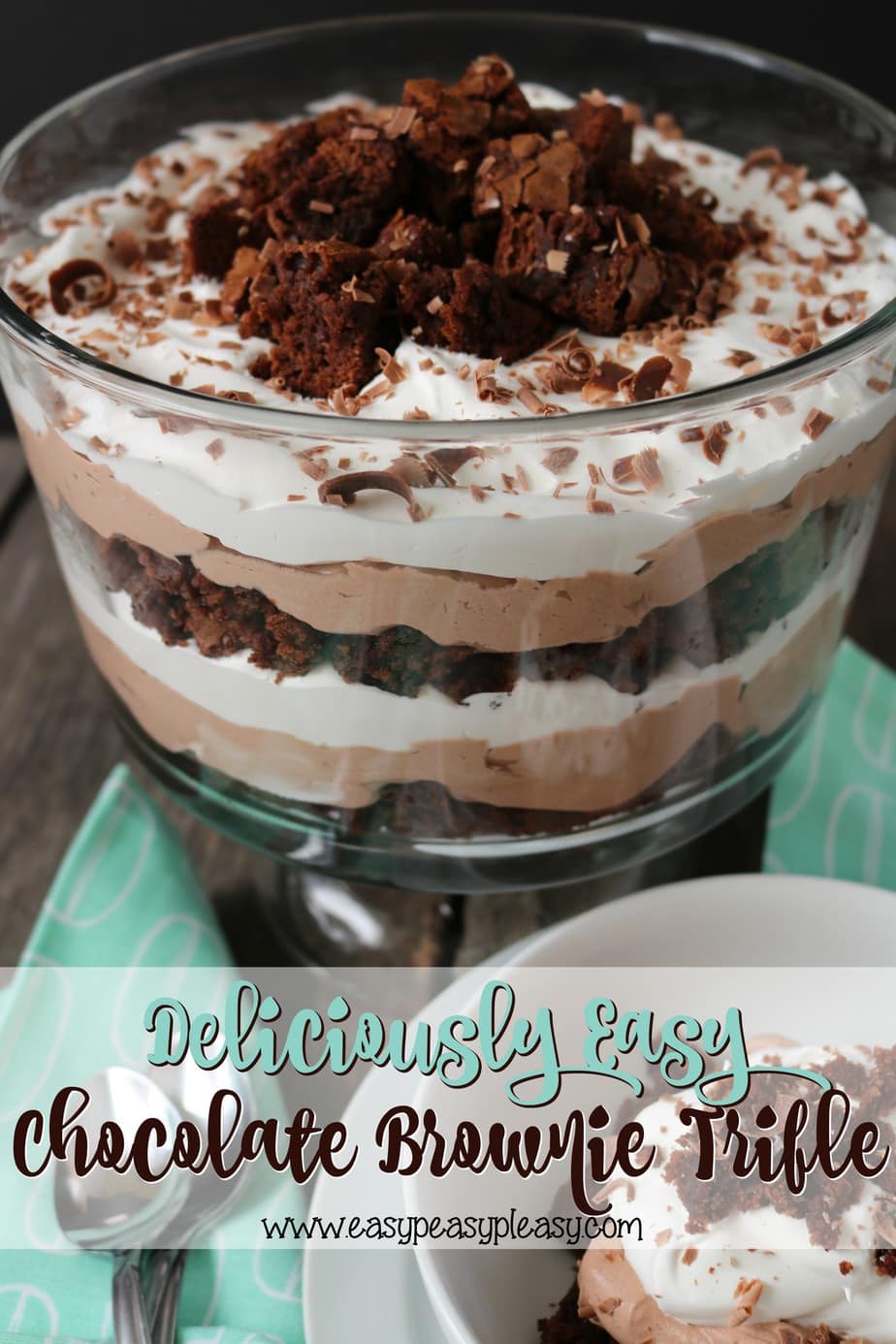 Impress your family and friends with this super Deliciously Easy Chocolate Brownie Trifle!