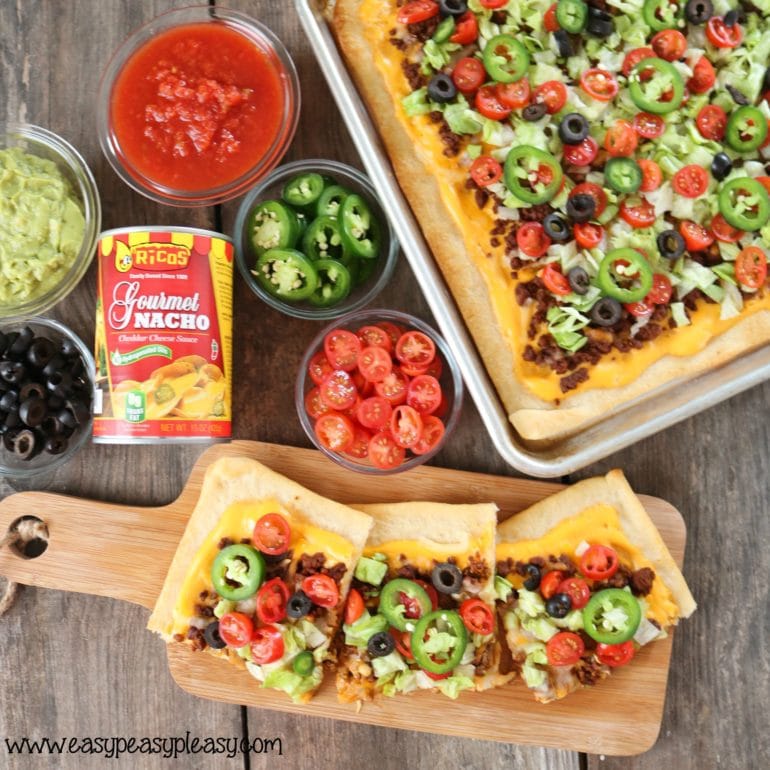 The Ultimate Sheet Pan Taco Pizza - Easy Peasy Pleasy