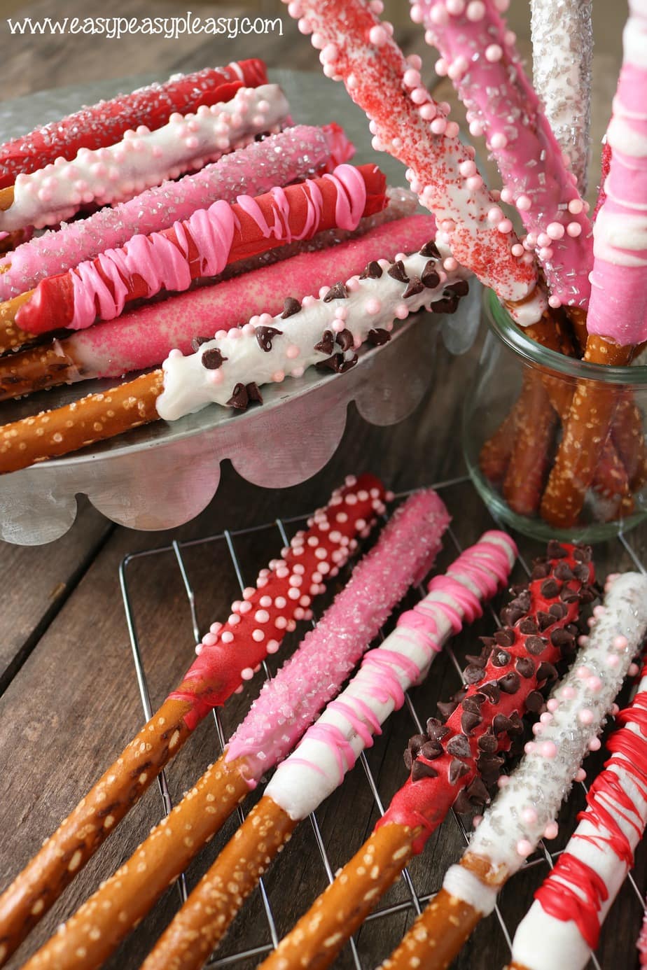Make Valentine Day Special with easy white chocolate covered pretzels.