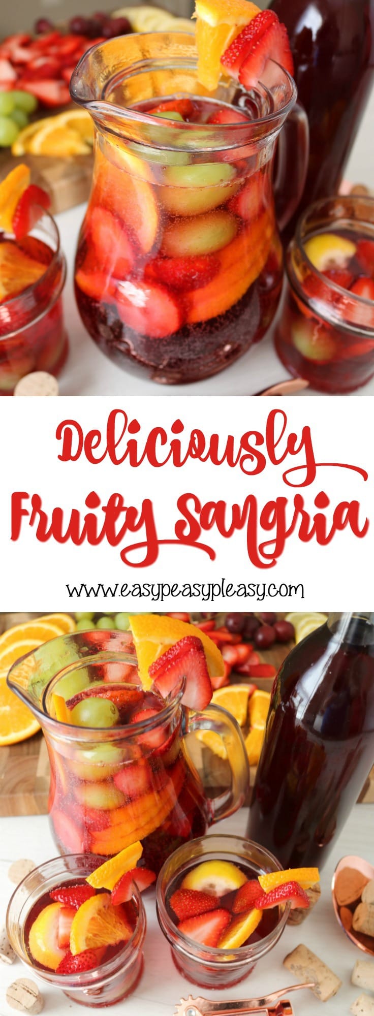 Get your party started right with this easy and Deliciously Fruity Sangria Recipe.