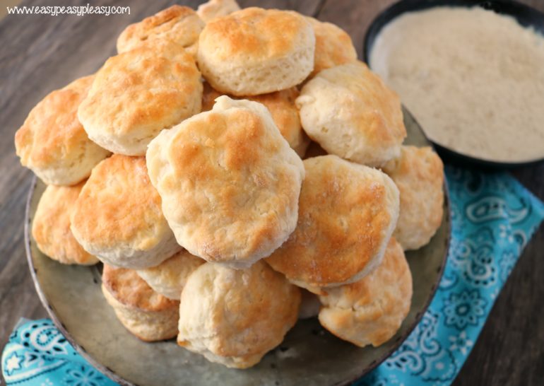 Y'all these are the easiest homemade biscuits ever. They are no fail and will come out perfect every time. Pops taught me how to make these light and fluffy biscuits. No more hockey pucks here.