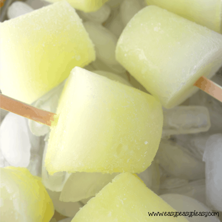 Easy homemade popsicles using only 2 ingredients. Only a little freezer space and 3 supply items to the perfect homemade lemonade Popsicle!