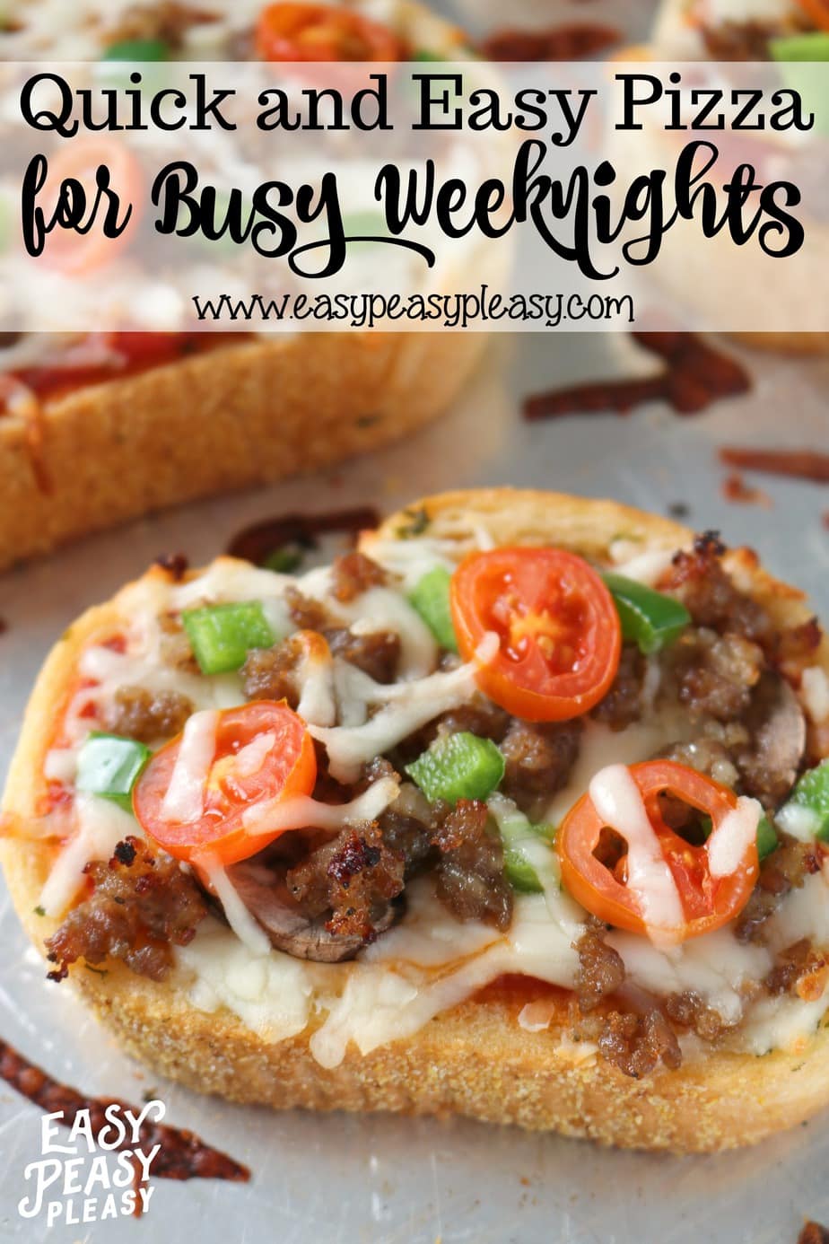 Get dinner on the table with this easy pizza. Grab your favorite Texas Toast Garlic Bread from the freezer aisle with your favorite pizza toppings for an easy weeknight dinner done in 20 minutes or less.