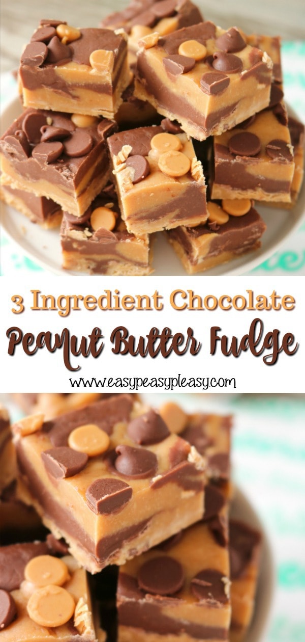 This 3 Ingredient Chocolate Peanut Butter Fudge is Perfect just to eat but also perfect for gifts and perfect for the holidays.