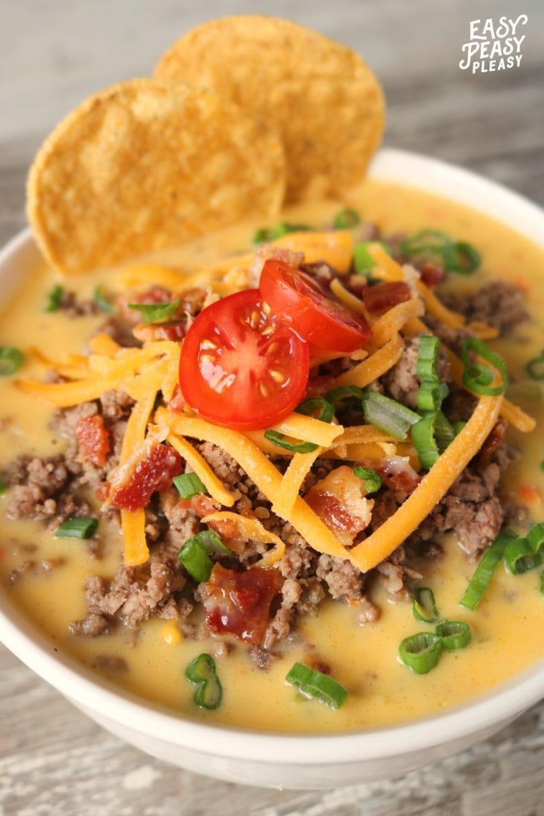 Winner Winner Bacon Cheeseburger Soup Dinner - Easy Peasy Pleasy