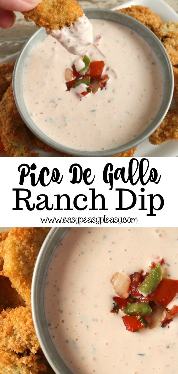 Liven up your Ranch Dip with a few added ingredients. All you need is some store bought Pico De Gallo and some hot sauce. Check out this easy recipe.