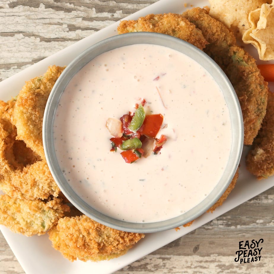 Liven up your delicious Ranch Dip with a few added ingredients. All you need is some store bought Pico De Gallo and some hot sauce. Check out the easy recipe.