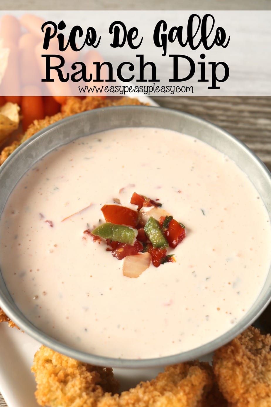 Liven up your delicious Ranch Dip with a few added ingredients. All you need is some store bought Pico De Gallo and some hot sauce. Check out this easy recipe.
