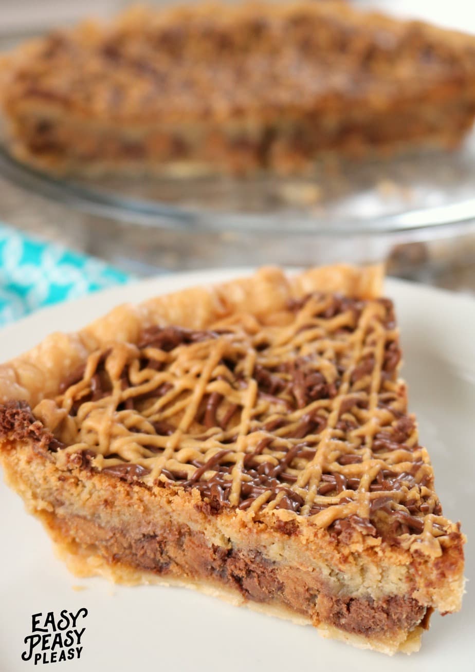 Make a homemade cookie into a pie with this easy Peanut Butter Chocolate Chip Cookie Pie.