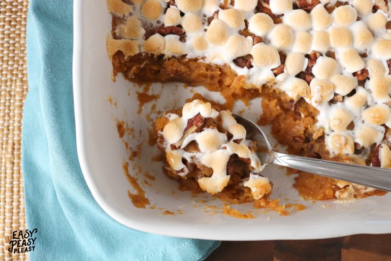 Quick and Easy Sweet Potato Casserole perfect for the holidays.