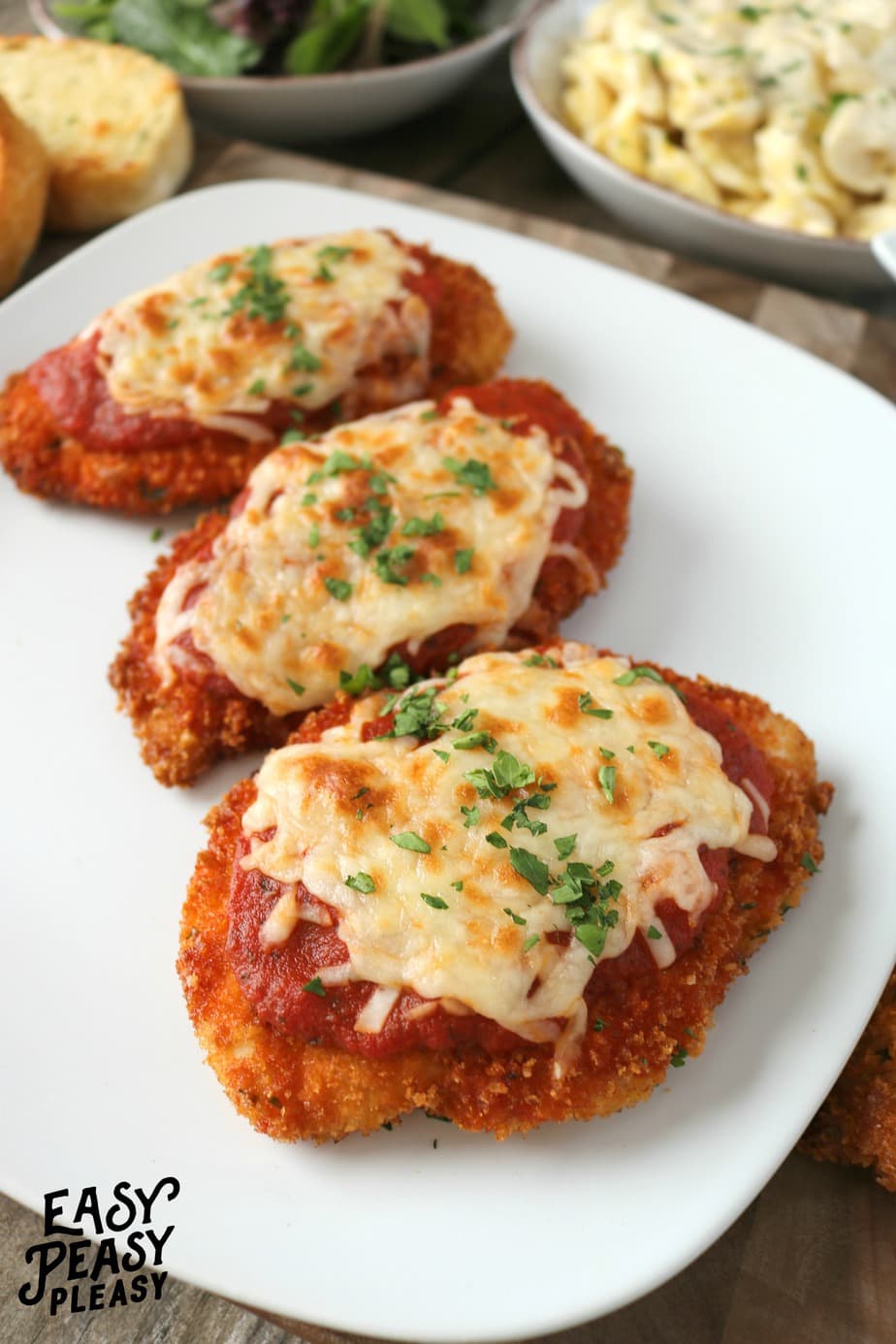Easy Chicken Parmesan Recipe that is kid approved and the family devours.