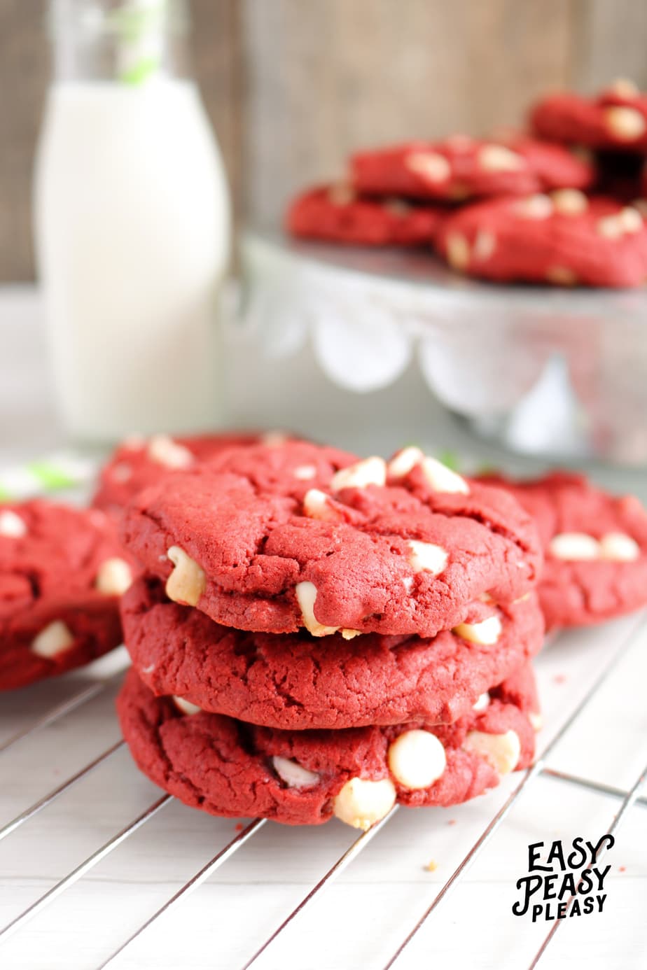 Easy Red Velvet Cake Mix Cookies using only 4 Ingredients.