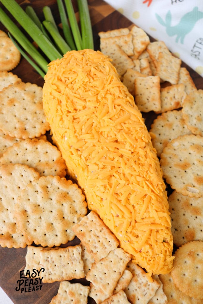 4 Ingredient Cheeseball recipe makes a cute carrot for Easter.