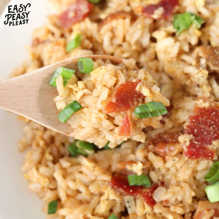 Bacon and Egg Fried Rice Made Easy Easy Peasy Pleasy
