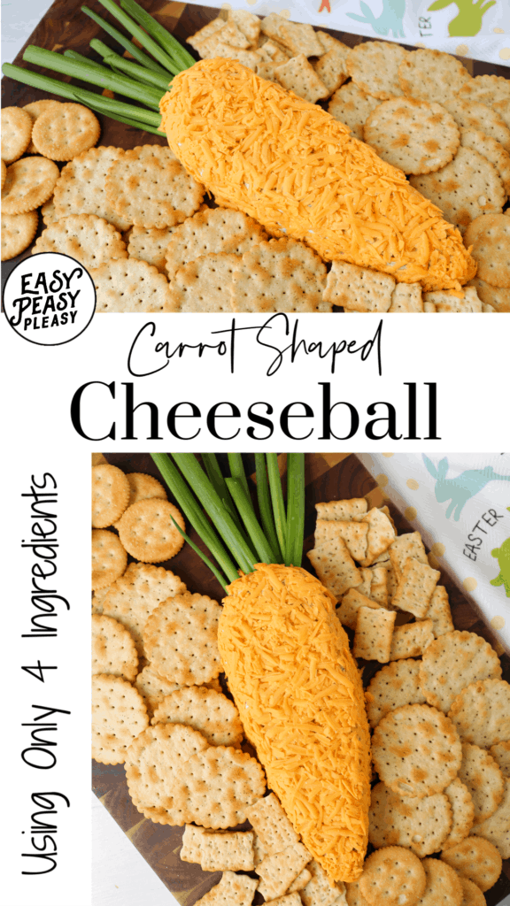 This 4 Ingredient Carrot Shaped Cheeseball makes the perfect snack or appetizer.