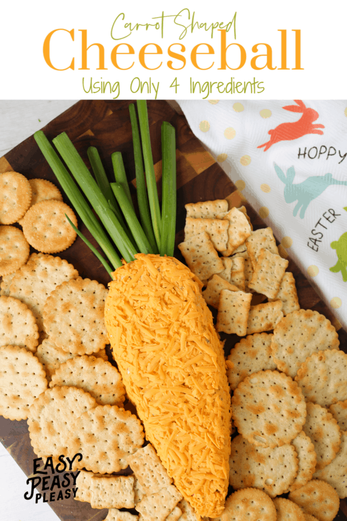 You only need 4 Ingredients to make this Easy Carrot Shaped Cheese Ball for Easter or any other time of year.