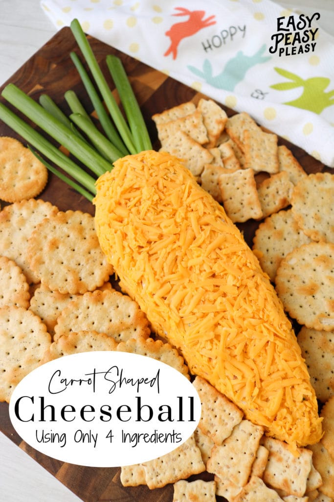 You only need 4 ingredients to mix up this cute Carrot Shaped Cheeseball.