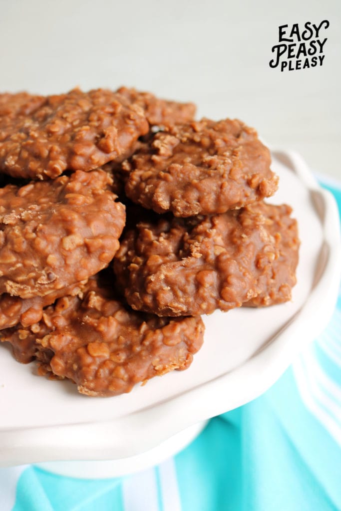 6 Ingredient No Bake Cookies using the microwave.