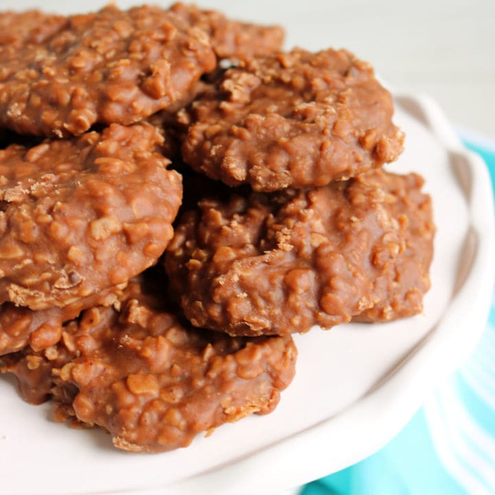 7 Ingredient No Bake Cookies using the microwave.