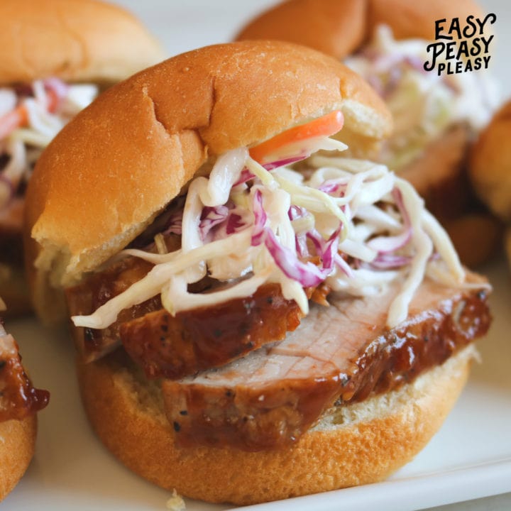 Easy BBQ Pork Tenderloin Sliders perfect for lunch or dinner.