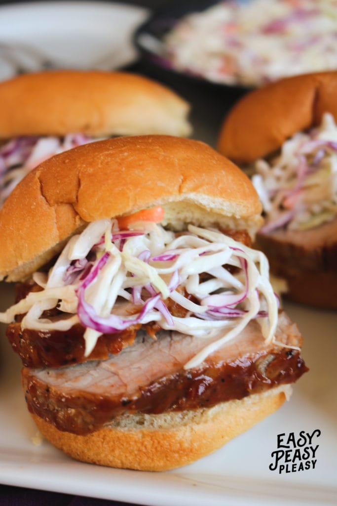 Easy BBQ Pork Tenderloin Sliders - Easy Peasy Pleasy