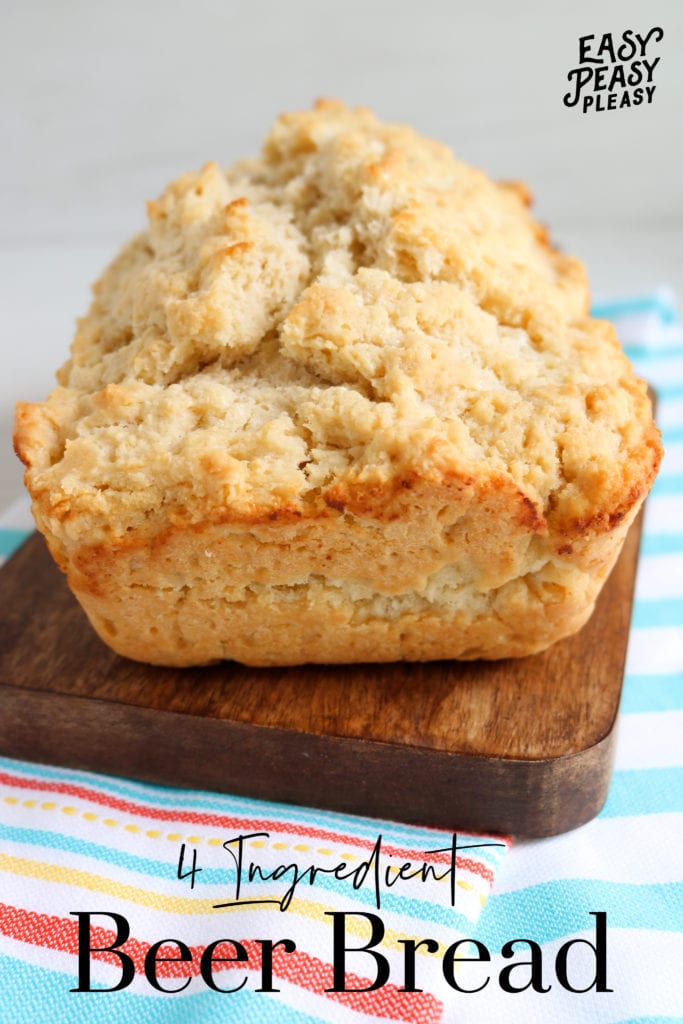 No yeast needed with this rustic Beer Bread recipe using only 4 ingredients.